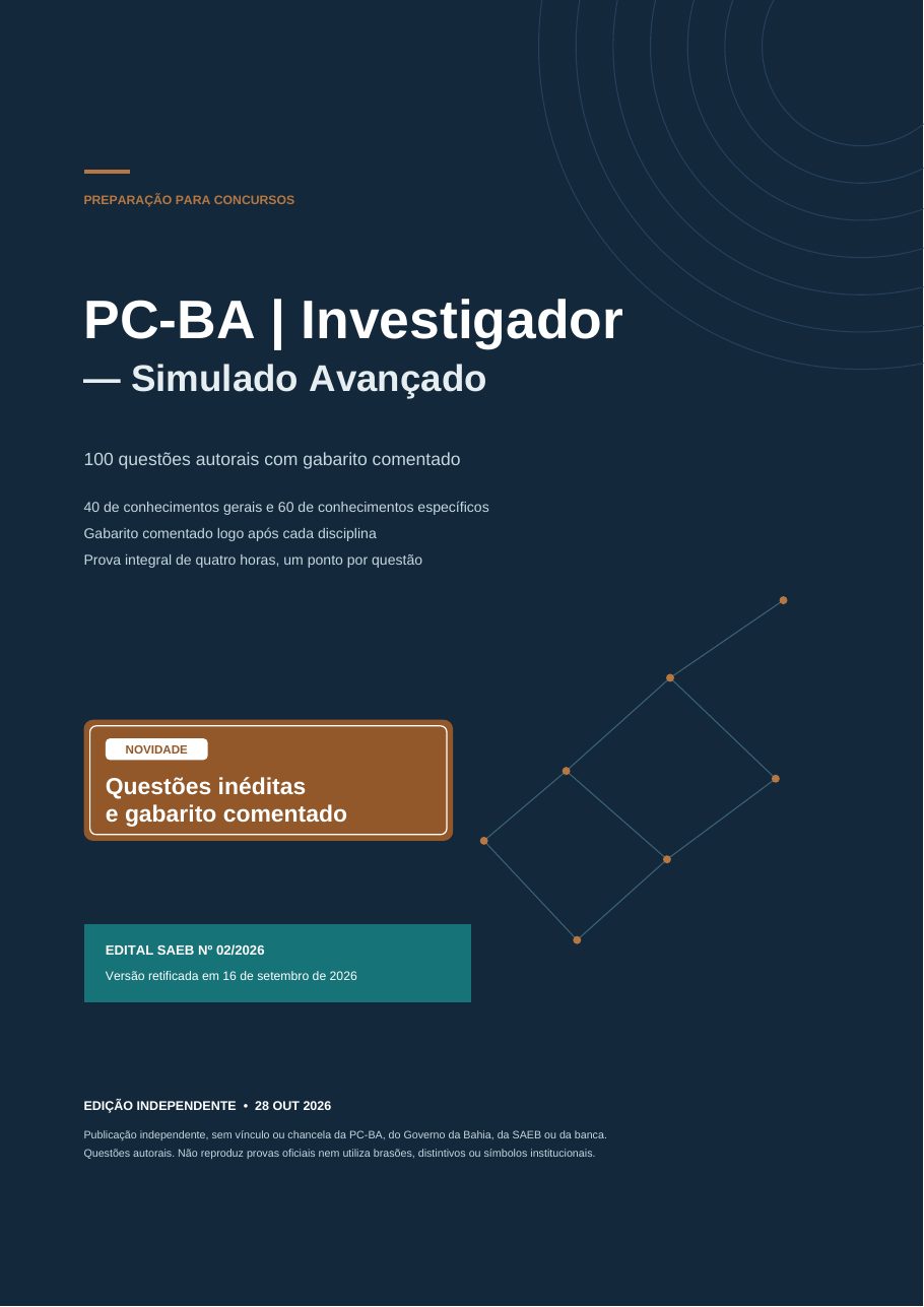 Capa do Simulado Avançado PC-BA 2026/2027 — Investigador de Polícia
